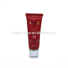 Cosmetic 50ml Red BB Cream Plastic Tube With Acrylic Cap
